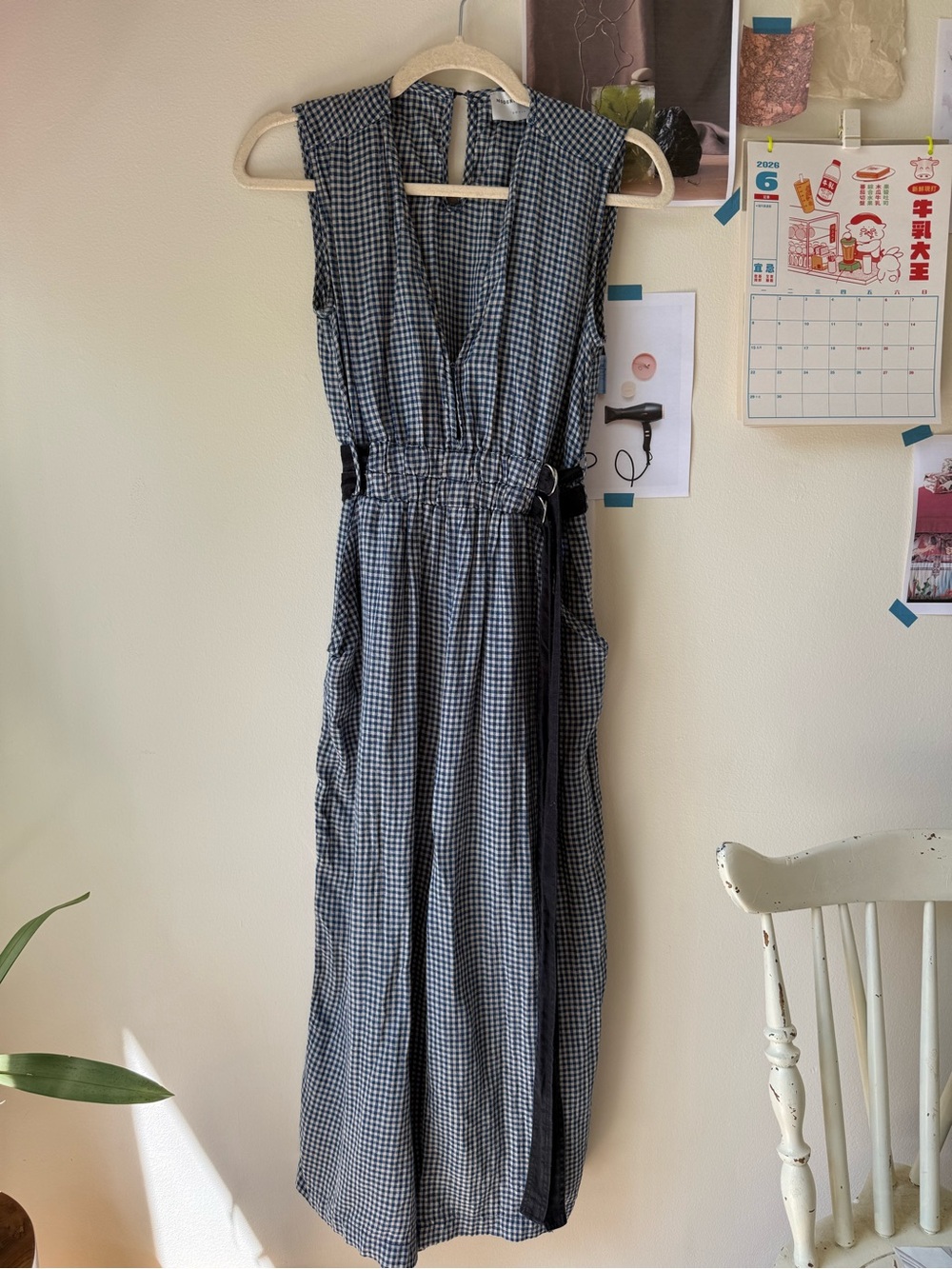 Modern Citizen Navy Gingham Jumpsuit - S